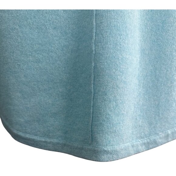 Talbots Small Light Aqua Blue Pure Cashmere V-Neck Long Sleeve Sweater - Picture 13 of 15